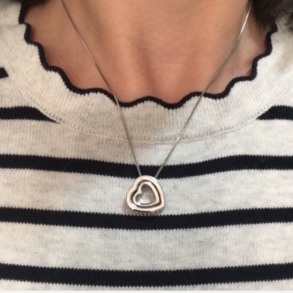 ❣️last 1❣️Heart in heart necklace, with crystal elements - Picture 6 of 9